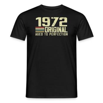 Né en 1972 - Vintage 1972 - 52e Anniversaire Rétro - T-shirt homme - noir - Devant - AI Model Male 178 light (178cm)