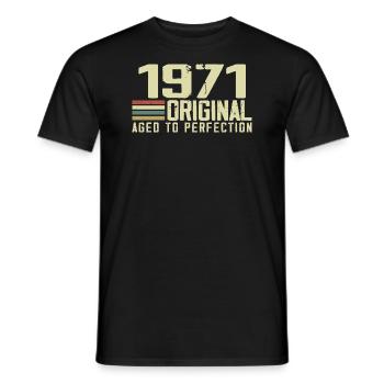 Né en 1971 - Vintage 1971 - 53e Anniversaire Rétro - T-shirt homme - noir - Devant - AI Model Male 178 light (178cm)