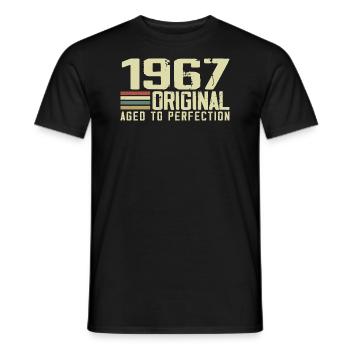 Né en 1967 - Vintage 1967 - 57e Anniversaire Rétro - T-shirt homme - noir - Devant - AI Model Male 178 light (178cm)