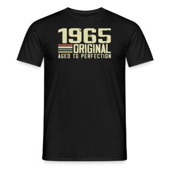 Né en 1965 - Vintage 1965 - 59e Anniversaire Rétro - T-shirt homme - noir - Devant - AI Model Male 178 light (178cm)