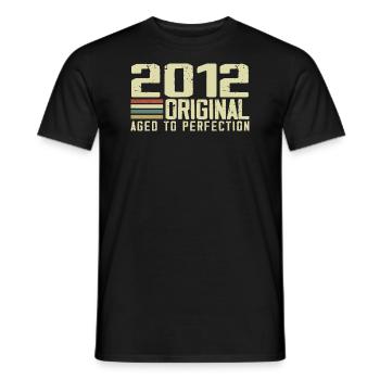 Born in 2012 - Vintage 2012 - 12th Anniversary Retro - Men's T-Shirt - black - Front - AI Model Male 178 light (178cm)