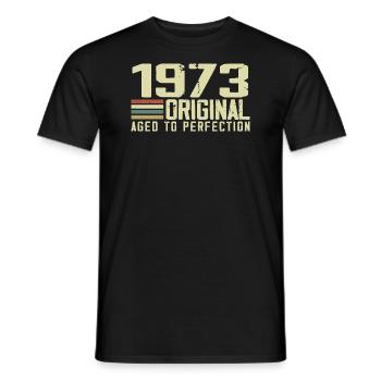Né en 1973 - Vintage 1973 - 51e Anniversaire Rétro - T-shirt homme - noir - Devant - AI Model Male 178 light (178cm)