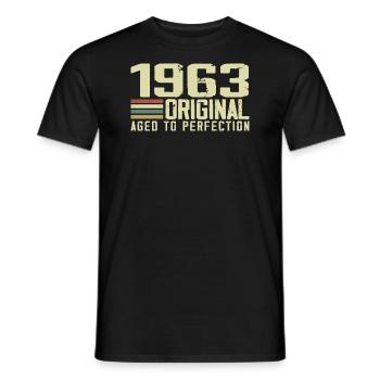 Jahrgang 1963 - Jahrgang 1963 - 61. Retro-Geburtstag - Männer T-Shirt - Schwarz - Vorne - AI Model Male 178 light (178cm)