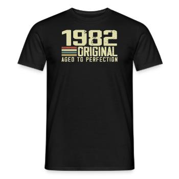 Né en 1982 - Vintage 1982 - 42e Anniversaire Rétro - T-shirt homme - noir - Devant - AI Model Male 178 light (178cm)