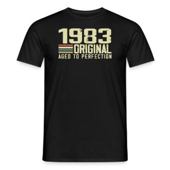 Né en 1983 - Vintage 1983 - 41e Anniversaire Rétro - T-shirt homme - noir - Devant - AI Model Male 178 light (178cm)