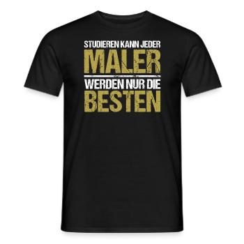 Anyone can study - Maler Edition - Men's T-Shirt - black - Front - AI Model Male 178 light (178cm)