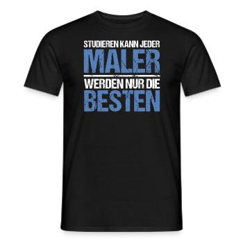 Anyone can study - Maler Edition - Men's T-Shirt - black - Front - AI Model Male 178 light (178cm)