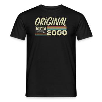 Original 2000 Rétro Cadeau Anniversaire Né En 2000 - T-shirt homme - noir - Devant - AI Model Male 178 light (178cm)