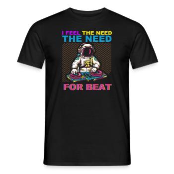 Funny DJ EDM disc jockey - Men's T-Shirt - black - Front - AI Model Male 178 light (178cm)
