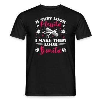 Toiletteur pour chiens, furologue - T-shirt homme - noir - Devant - AI Model Male 178 light (178cm)