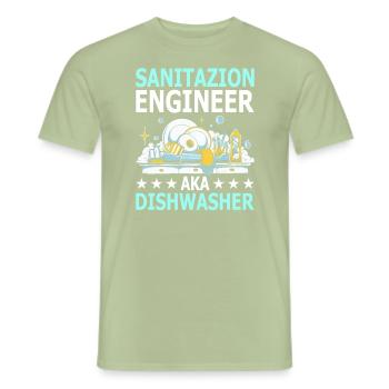 Lave-vaisselle - T-shirt homme - vert sauge - Devant - AI Model Male 178 light (178cm)