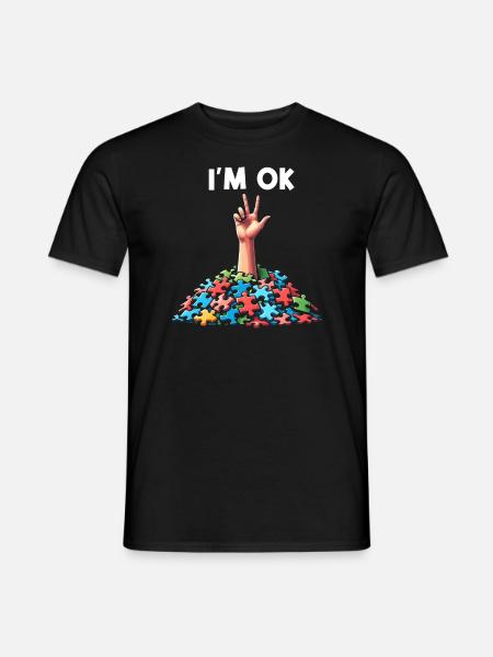 Puzzle Puzzling - Männer T-Shirt - Schwarz