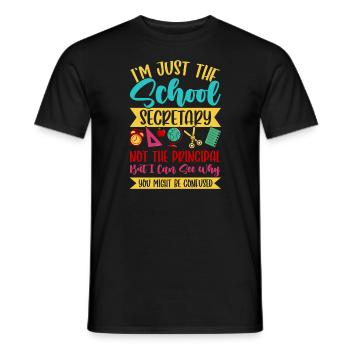 Secrétaire de l’école - T-shirt homme - noir - Devant - AI Model Male 178 light (178cm)
