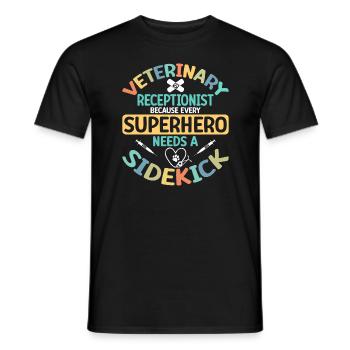 Vet Receptionist - Men's T-Shirt - black - Front - AI Model Male 178 light (178cm)
