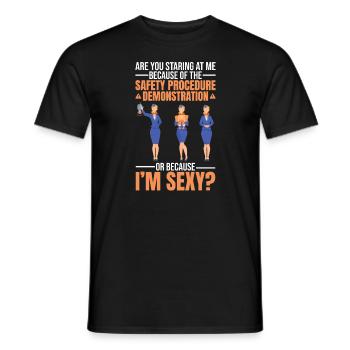 Fly Girl Stewardess Flight attendant - Männer T-Shirt - Schwarz - Vorne - AI Model Male 178 light (178cm)