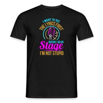 Funny Karaoke singer - Men's T-Shirt - black - Front - AI Model Male 178 light (178cm)