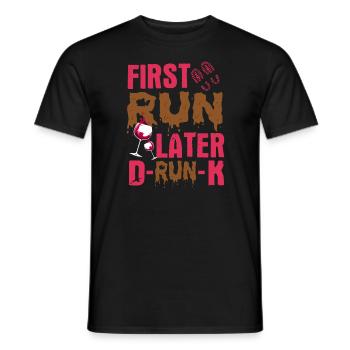 boue course à pied fille de boue - T-shirt homme - noir - Devant - AI Model Male 178 light (178cm)