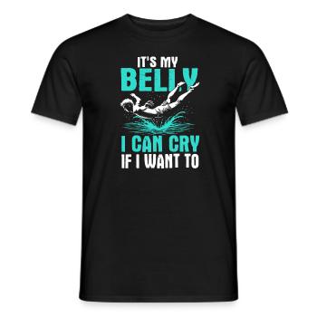Bellyflop Belly Flop - Men's T-Shirt - black - Front - AI Model Male 178 light (178cm)
