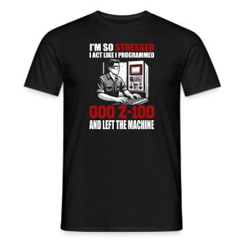 Machinist CNC Machine Operator - Men's T-Shirt - black - Front - AI Model Male 178 light (178cm)
