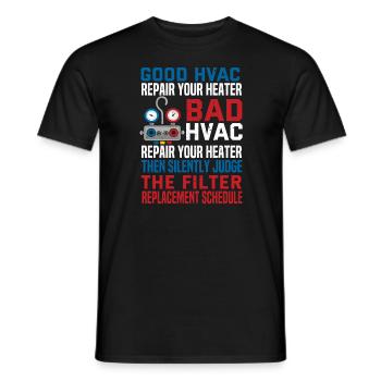 HVAC Tech AC Repairman Technician - Men's T-Shirt - black - Front - AI Model Male 178 light (178cm)