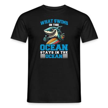 Shark Marine biologist - Men's T-Shirt - black - Front - AI Model Male 178 light (178cm)