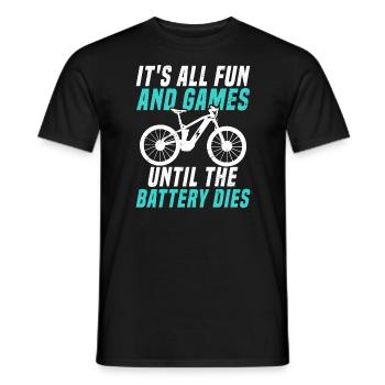 Ebike Electric Bike - Männer T-Shirt - Schwarz - Vorne - AI Model Male 178 light (178cm)