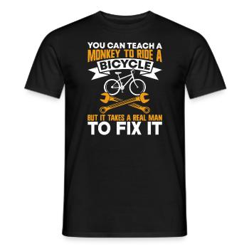 Mécanicien de vélos - T-shirt homme - noir - Devant - AI Model Male 178 light (178cm)