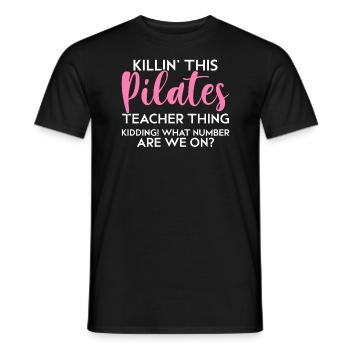 Pilates - T-shirt homme - noir - Devant - AI Model Male 178 light (178cm)
