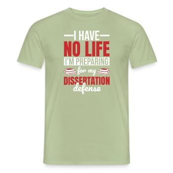 Etudiant en thèse - T-shirt homme - vert sauge - Devant - AI Model Male 178 light (178cm)