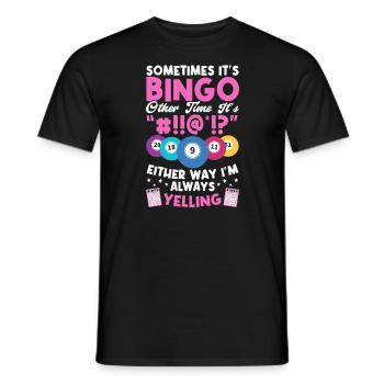 Funny Bingo Player tee. - Männer T-Shirt - Schwarz - Vorne - AI Model Male 178 light (178cm)