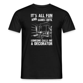 Interior designer designing - Men's T-Shirt - black - Front - AI Model Male 178 light (178cm)