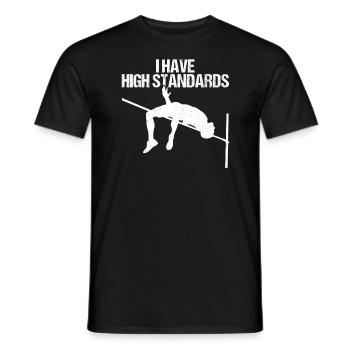 High jump jumping - Men's T-Shirt - black - Front - AI Model Male 178 light (178cm)