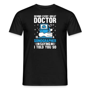 Échographiste Échographie Technicien en échographie - T-shirt homme - noir - Devant - AI Model Male 178 light (178cm)