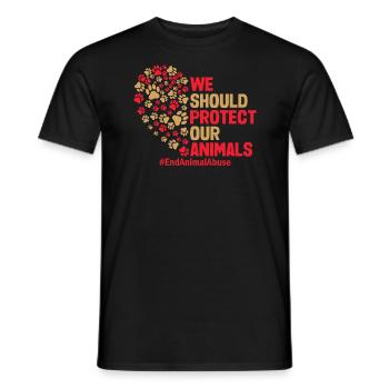 Stop Animal abuse - Men's T-Shirt - black - Front - AI Model Male 178 light (178cm)