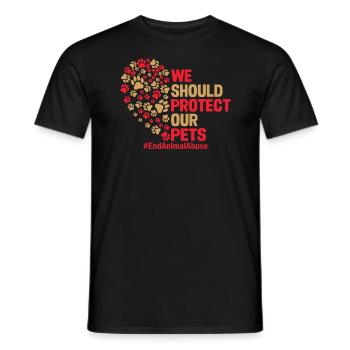 Stop Animal abuse - Men's T-Shirt - black - Front - AI Model Male 178 light (178cm)