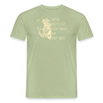Dark Romance Smut Reader - Männer T-Shirt - Sage - Vorne - AI Model Male 178 light (178cm)