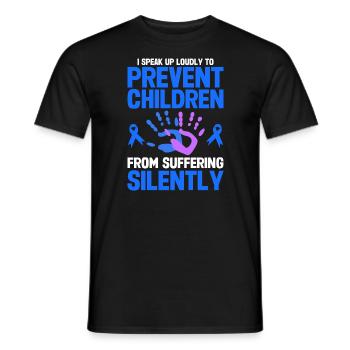 Stop à la sensibilisation à la maltraitance des enfants - T-shirt homme - noir - Devant - AI Model Male 178 light (178cm)