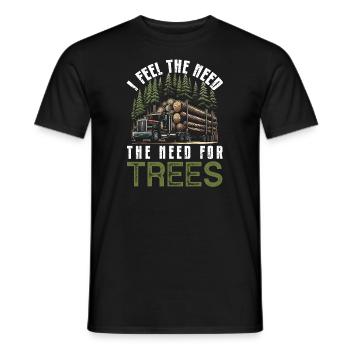 Log Truck Driver Timber Lorry Funny Logging Truck - Männer T-Shirt - Schwarz - Vorne - AI Model Male 178 light (178cm)