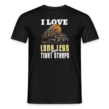Log Truck Driver Timber Lorry Funny Logging Truck - Männer T-Shirt - Schwarz - Vorne - AI Model Male 178 light (178cm)