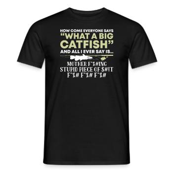 Flathead Catfish cat fishing - Männer T-Shirt - Schwarz - Vorne - AI Model Male 178 light (178cm)