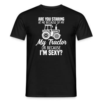Farming Funny Farmer - Men's T-Shirt - black - Front - AI Model Male 178 light (178cm)
