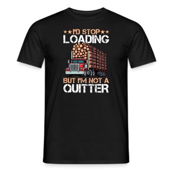 Log Truck Driver Timber Lorry Funny Logging Truck - Männer T-Shirt - Schwarz - Vorne - AI Model Male 178 light (178cm)