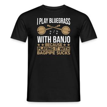 Bluegrass Banjo - Männer T-Shirt - Schwarz - Vorne - AI Model Male 178 light (178cm)