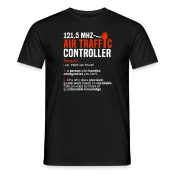 Air traffic controller - Men's T-Shirt - black - Front - AI Model Male 178 light (178cm)