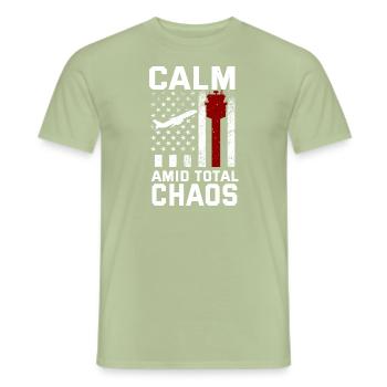 Air traffic controller - Men's T-Shirt - sage - Front - AI Model Male 178 light (178cm)