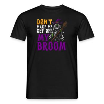 halloween witch with broomstick - Männer T-Shirt - Schwarz - Vorne - AI Model Male 178 light (178cm)