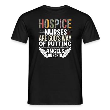 Infirmière en soins palliatifs - T-shirt homme - noir - Devant - AI Model Male 178 light (178cm)
