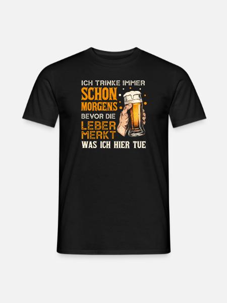 Biertrinker Bier trinken - Männer T-Shirt - Schwarz