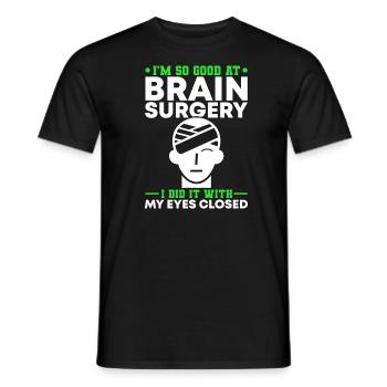 Survivant d’une chirurgie cérébrale - T-shirt homme - noir - Devant - AI Model Male 178 light (178cm)