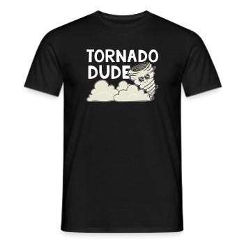 Storm chasing meteorologist tornado boy - Men's T-Shirt - black - Front - AI Model Male 178 light (178cm)